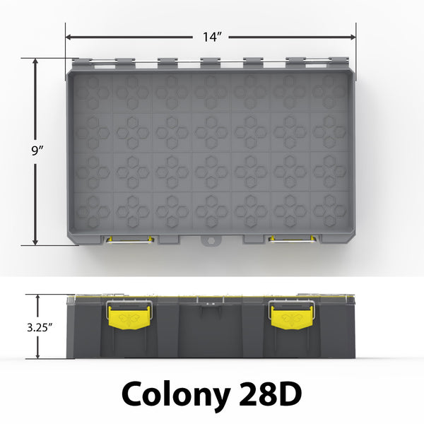 Empty Colony 28D (Deep) Dimensions 14" x 9" x 3.25"
