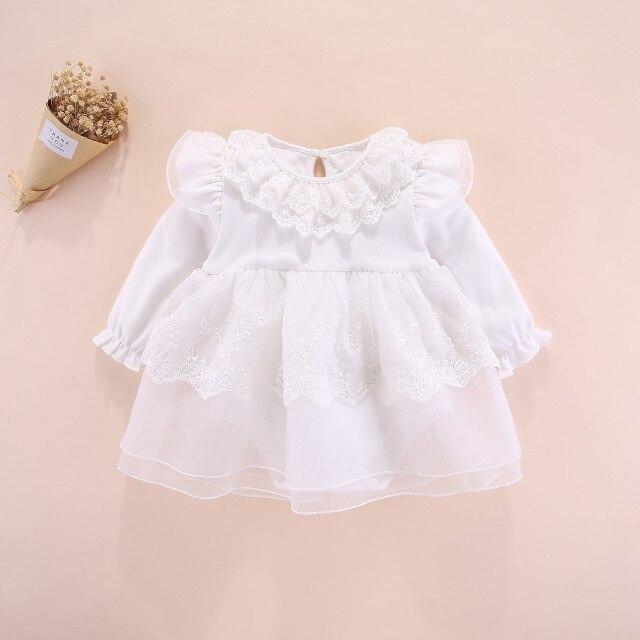 baby long sleeve white dress