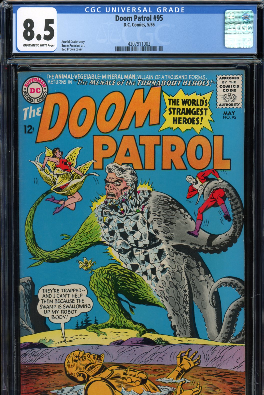 Doom Patrol #95 CGC graded 8.5 Drake story - Brown cover