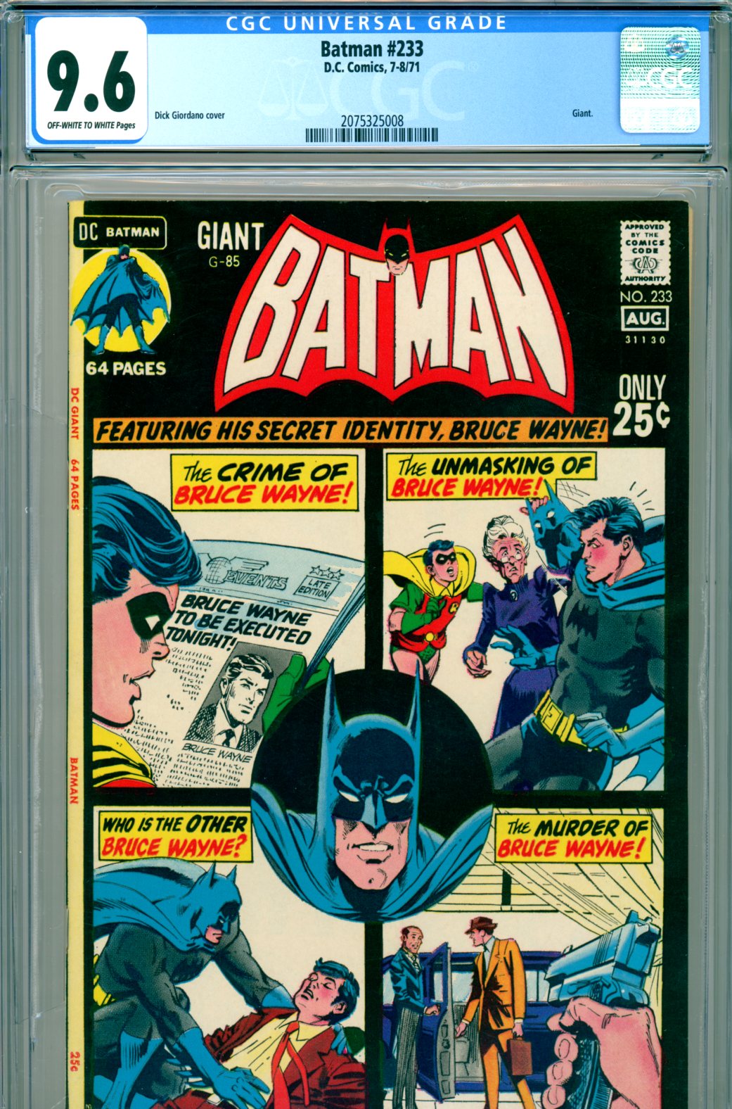 Cedar Chest Comics - Batman #233 CGC graded  Dick Giordano cover Giant