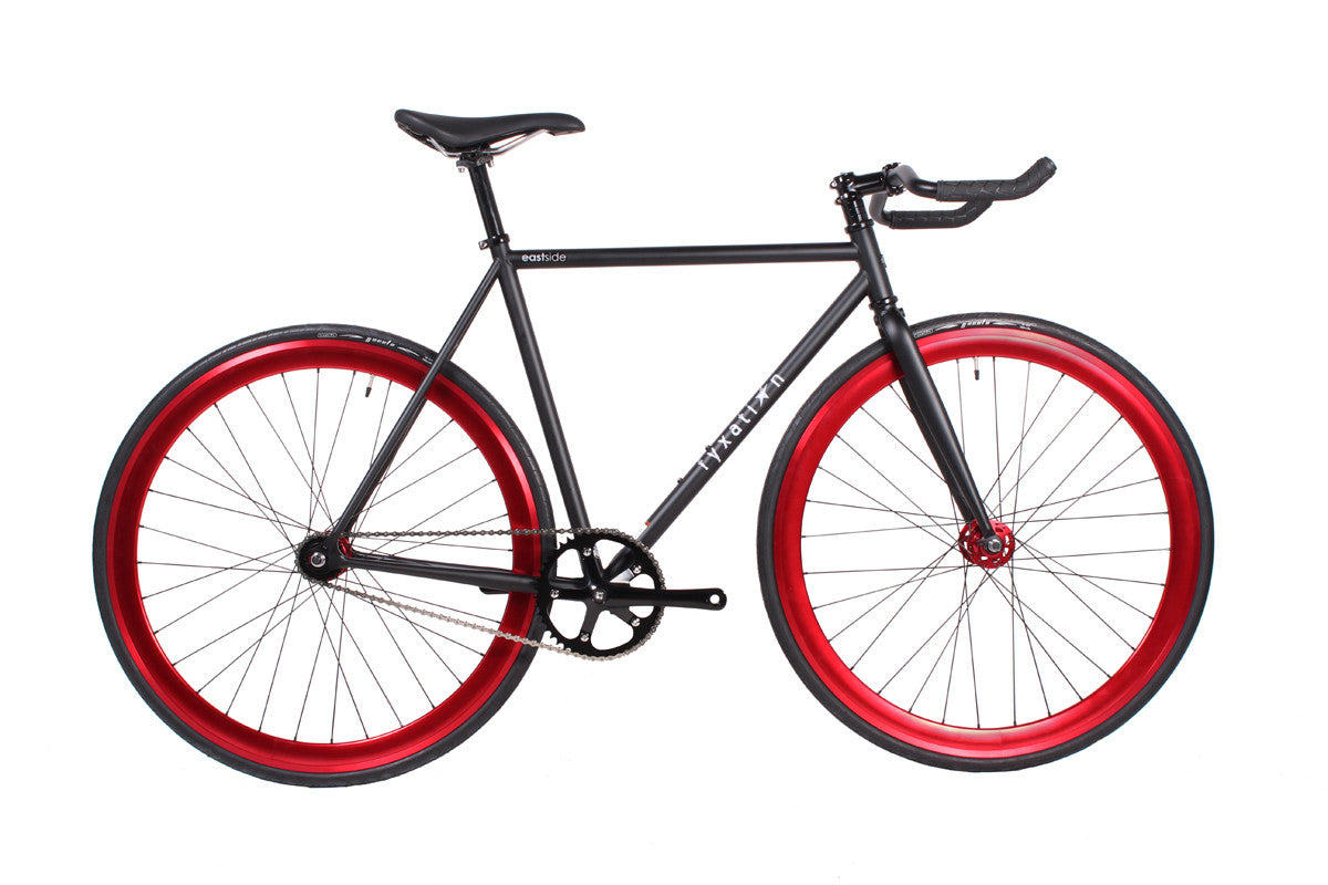 red bicycle rims