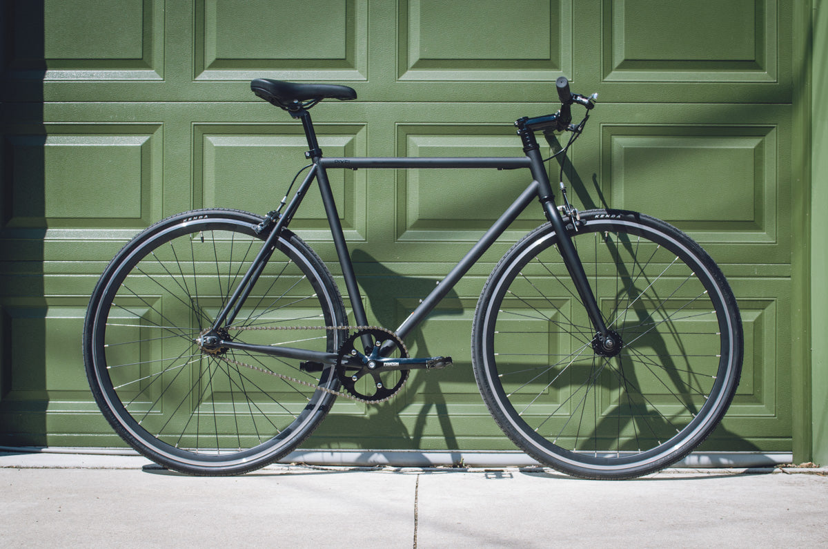 matte black bicycle