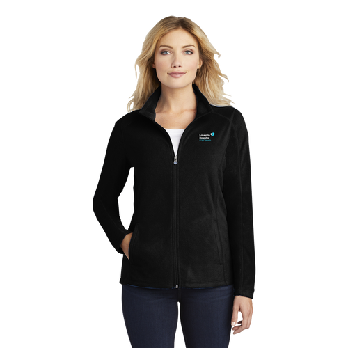 CAN Logo: Ladies Microfleece Jacket - White - American Cancer