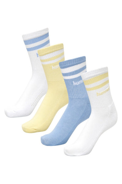 Hummel® - Retro 4-pack Socks Mix (White/Golden Haze/Placid Blue)