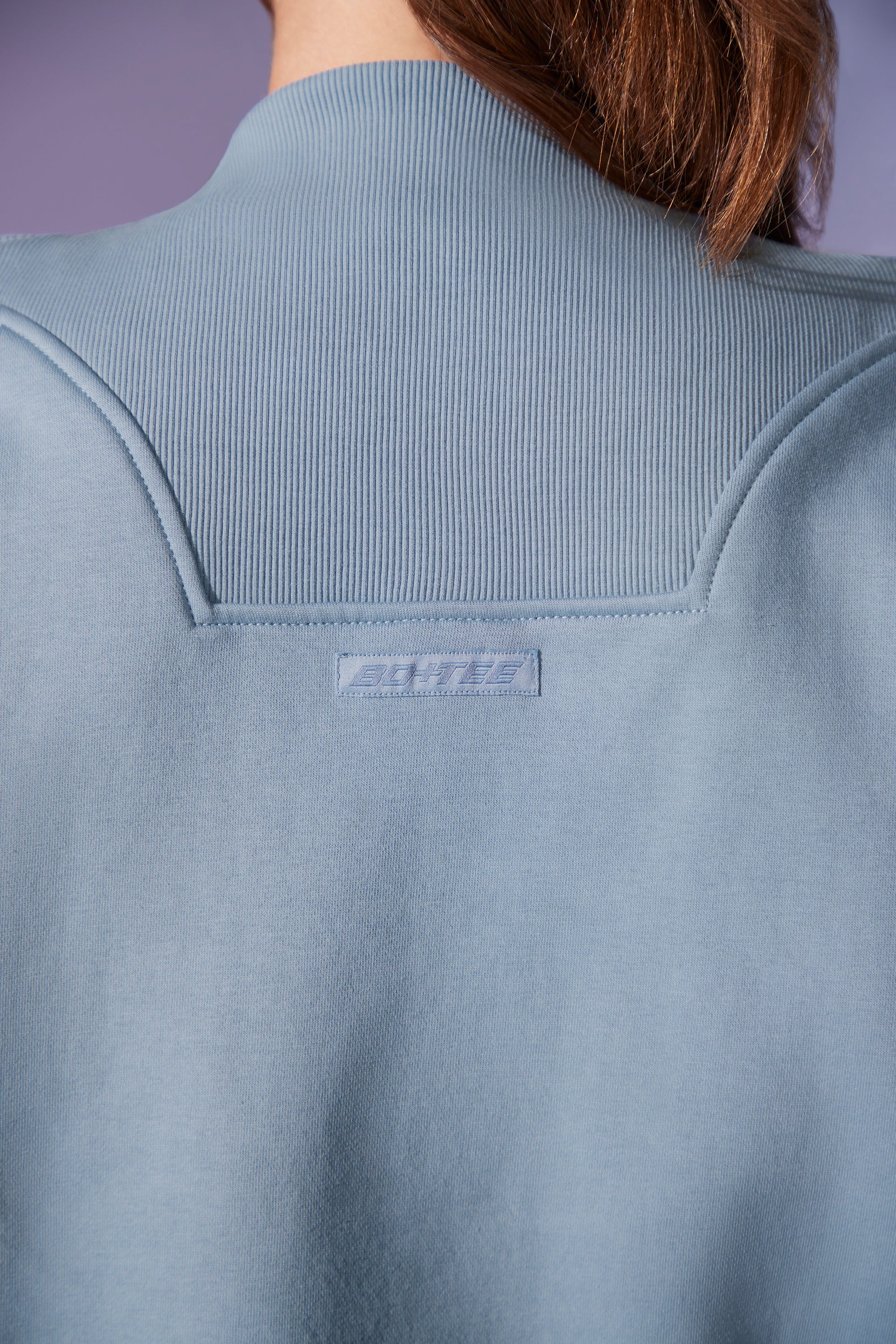 Comfort Zone - Oversized Half Zip Sweatshirt in Denim Blue