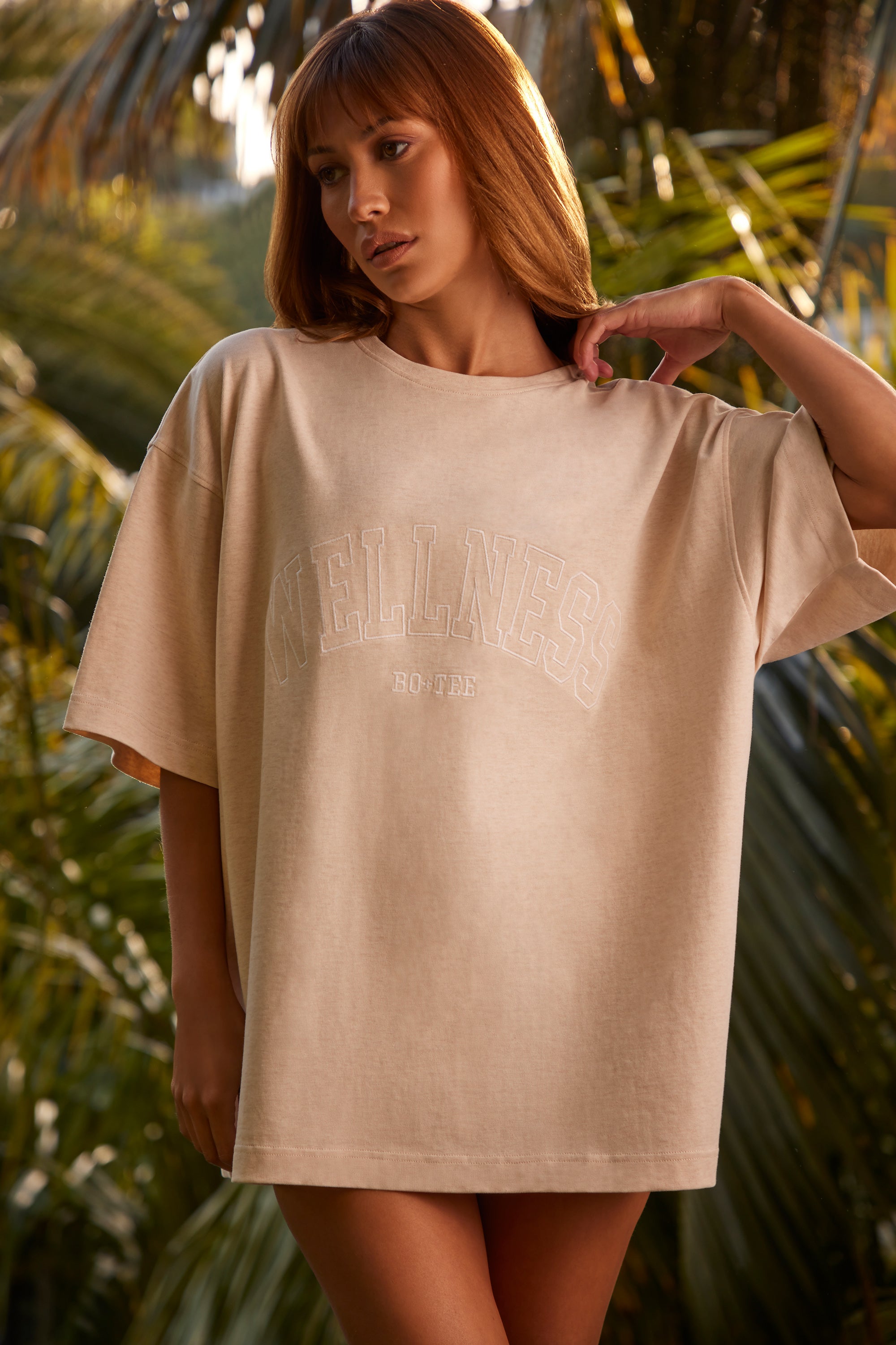 Wellness - Oversized Short Sleeve T-Shirt in Heather Oat