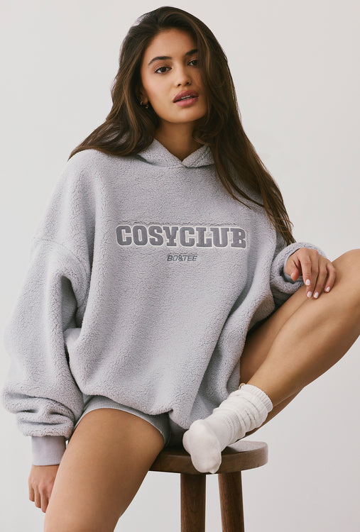 Casual Oversized Quarter-Zip Chunky-Knit Jumper in Heather Grey