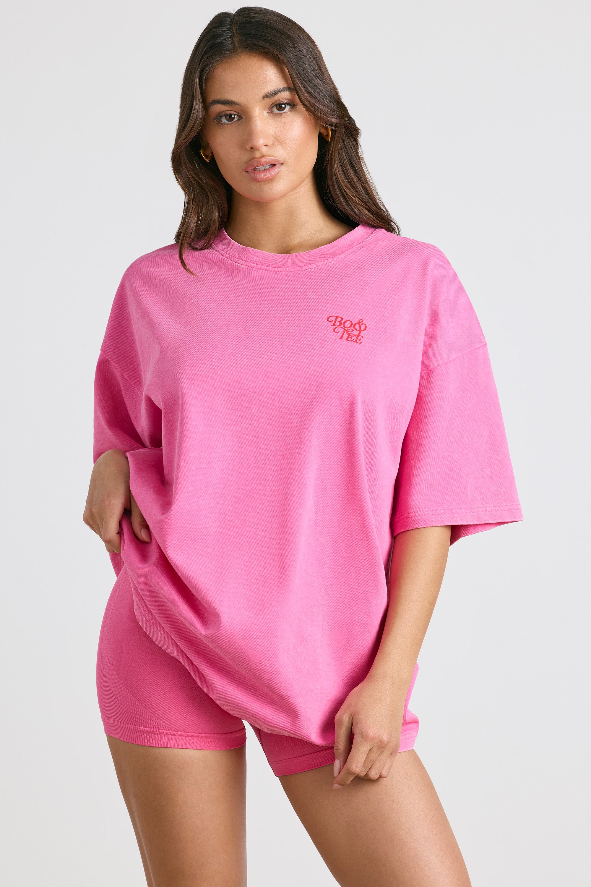 Sunday Love Oversized Hoodie in Hot Pink