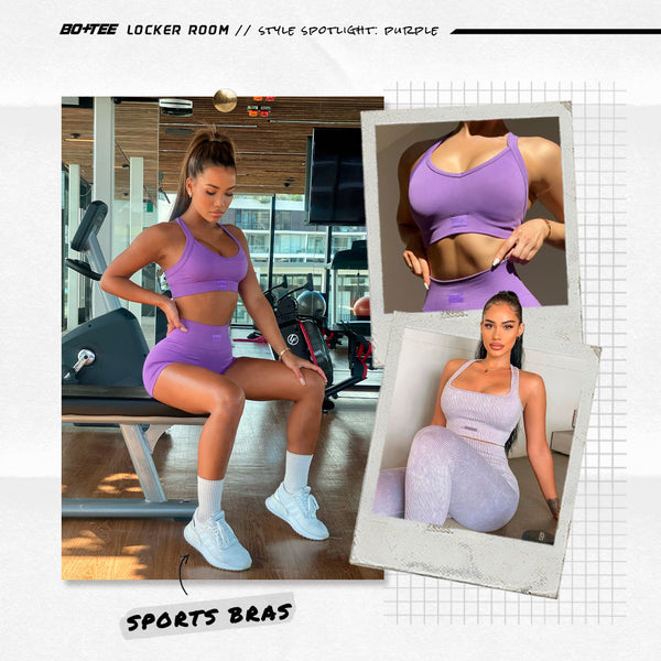 Trent Sports Bra - Purple  Ladies gym wear, Workout bra tops, Size 6  fashion outfits