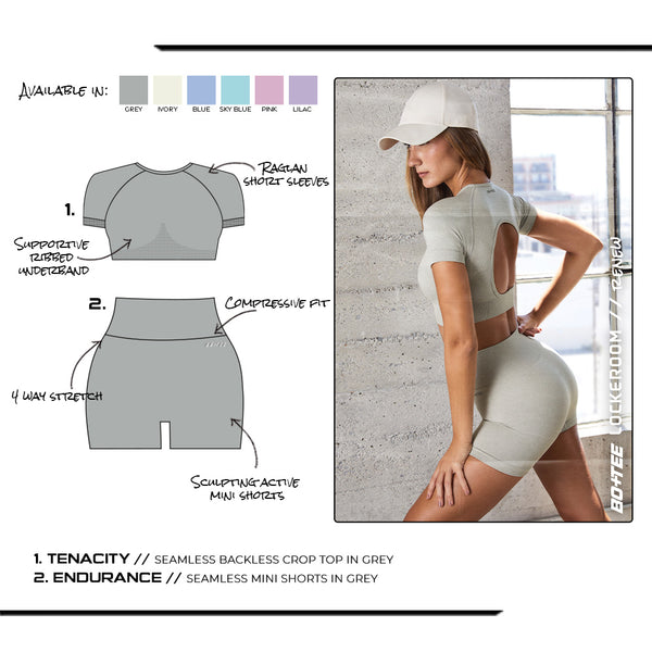 Endurance Seamless Mini Shorts in Grey