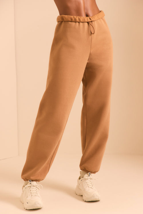 All Fired Up Petite High Waist Split Flare Ribbed Leggings in Brown