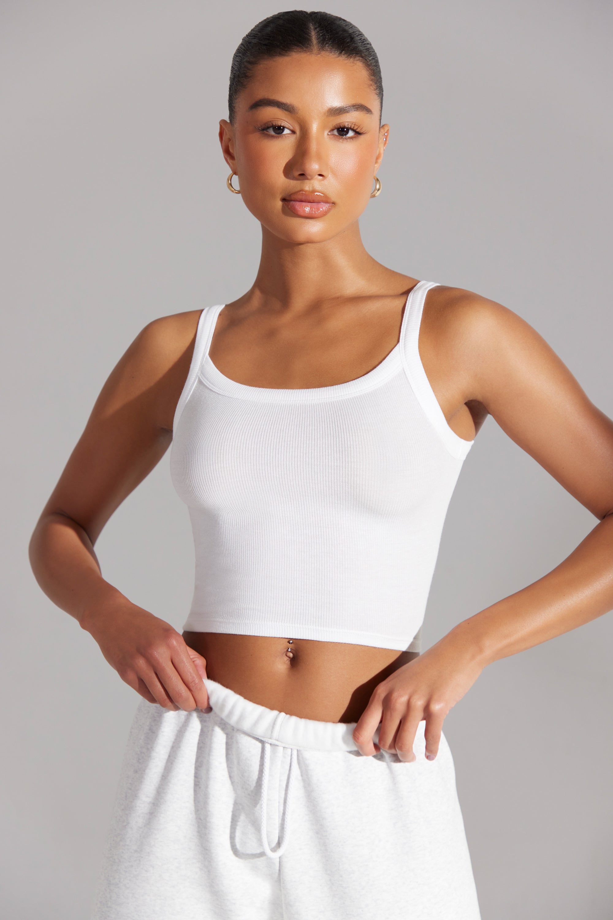 Body - Soft Rib Tank Top in White