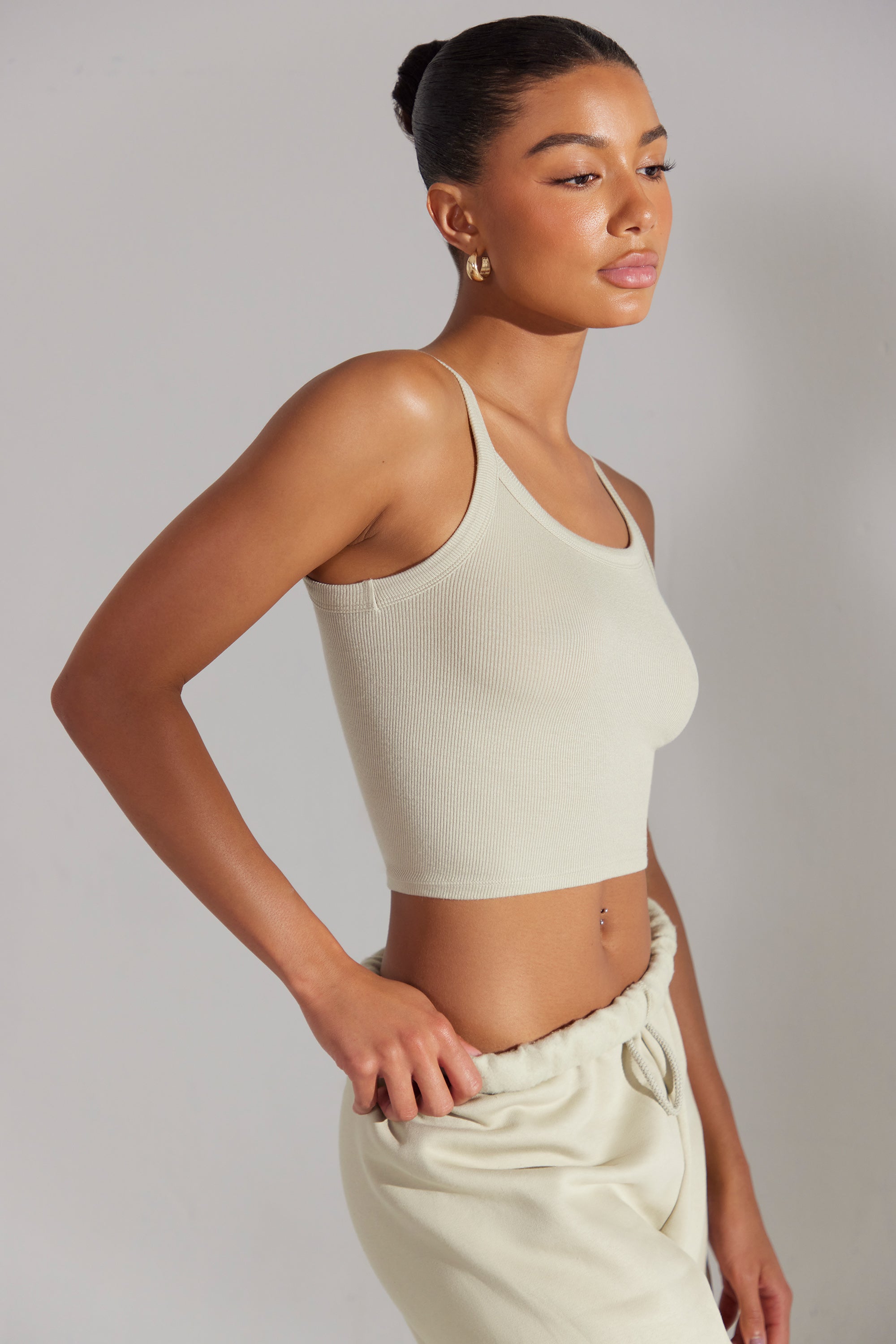 Body - Soft Rib Tank Top in Limestone