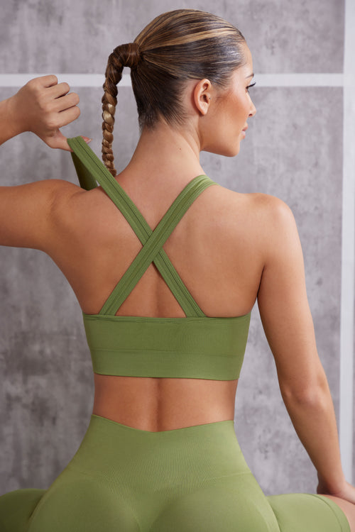 ARMY GREEN SCOOP NECK BRA TOP – Kittenish