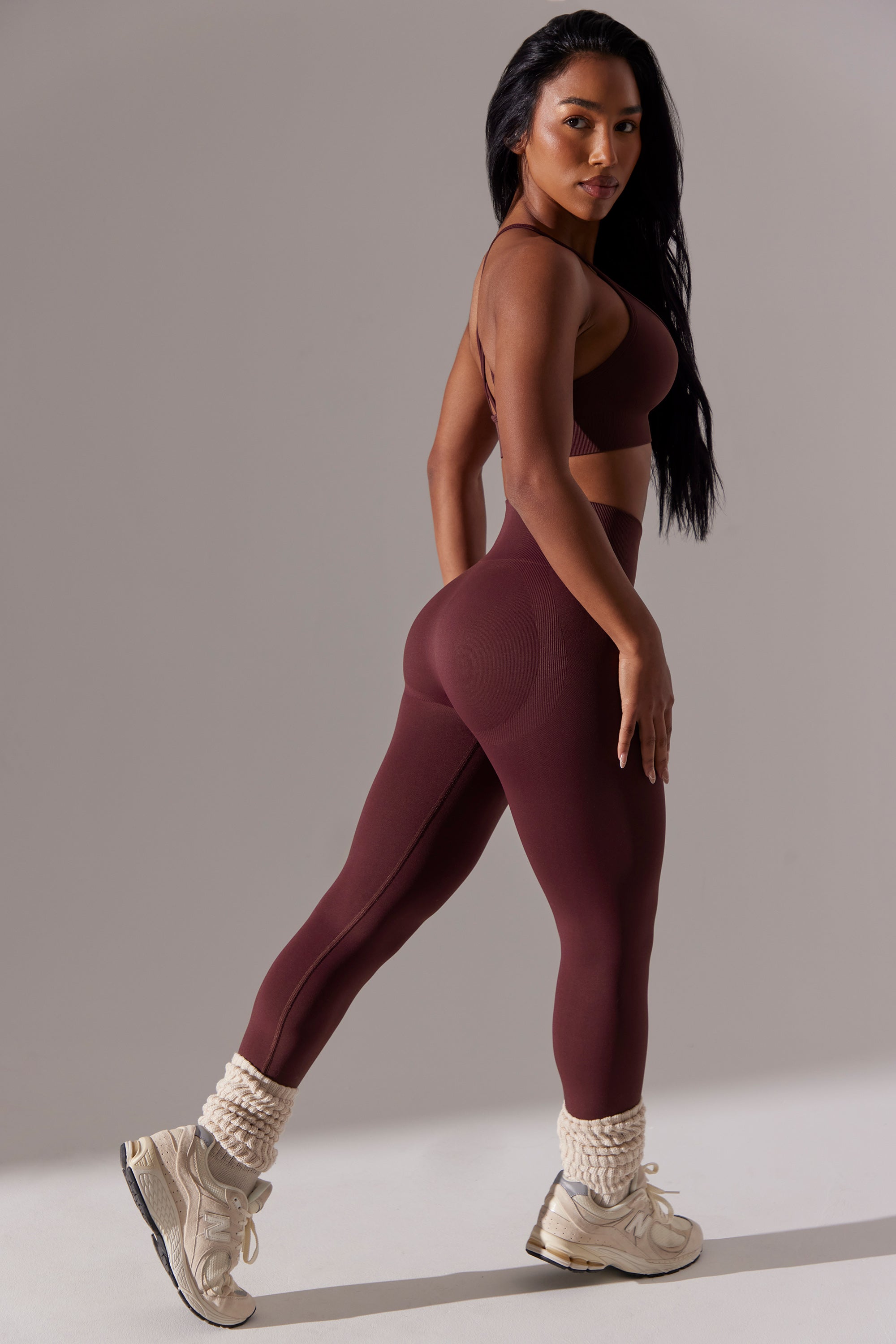 Dedicated - Petite High Waist Super Sculpt Leggings in Burgundy