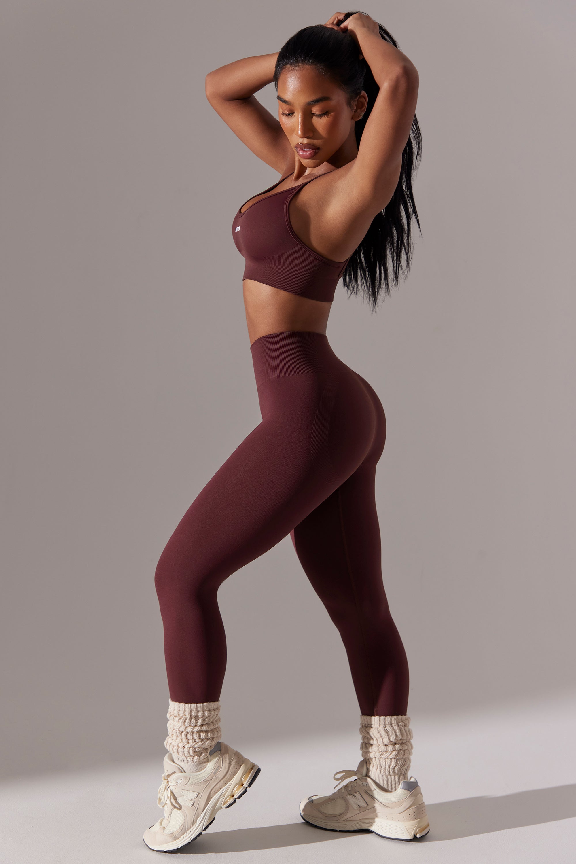 Dedicated - Petite High Waist Super Sculpt Leggings in Burgundy