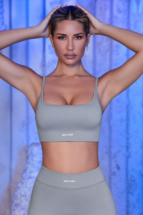 Bombshell sportswear Lounge Ribbed Sports bra Gray Size L - $60