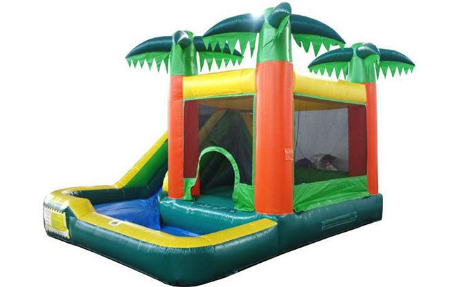 buy palm tree combo water slide and bounce house for kids