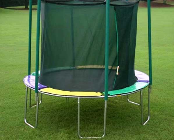 It is advised to cover about 2 meters of the area around the trampoline with soft material 