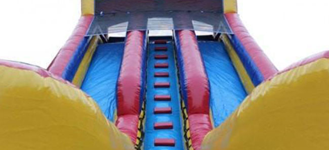 view from bottom of the commercial inflatable water slide