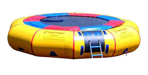 yellow water trampoline to have fun