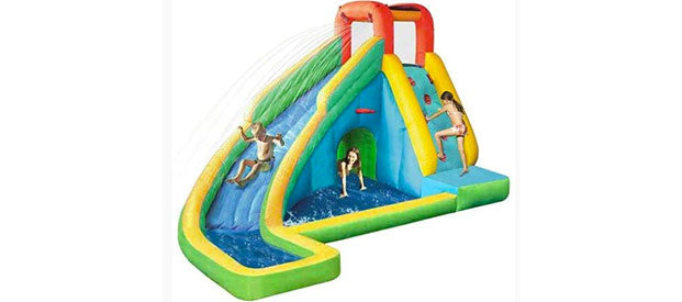 monitor the safety of the kids on inflatable water slides