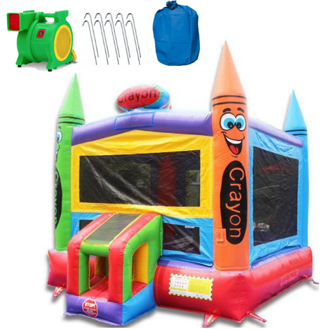 What material makes commercial bounce houses?
