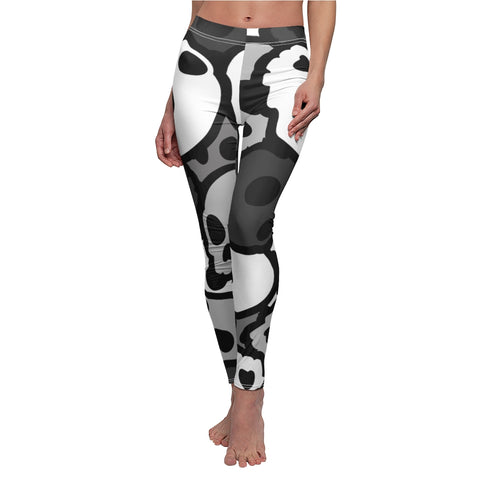 Cute Skulls Wickedangel Tattoo Design Leggings