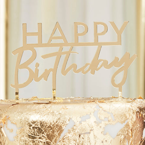 Ginger Ray Rose Gold Happy Birthday Cake Topper – The Caker's Pantry