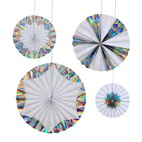 Iridescent Party Paper Fans