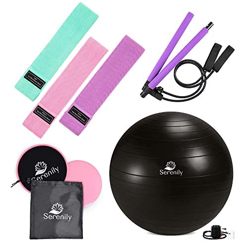 Dhrs Serenily Pilates Bar Yoga Stick - Pilates Bar Kit For Home Gym With Pilates  Resistance Bands - At Home Workout Equipment For Women Kit - Pilates 