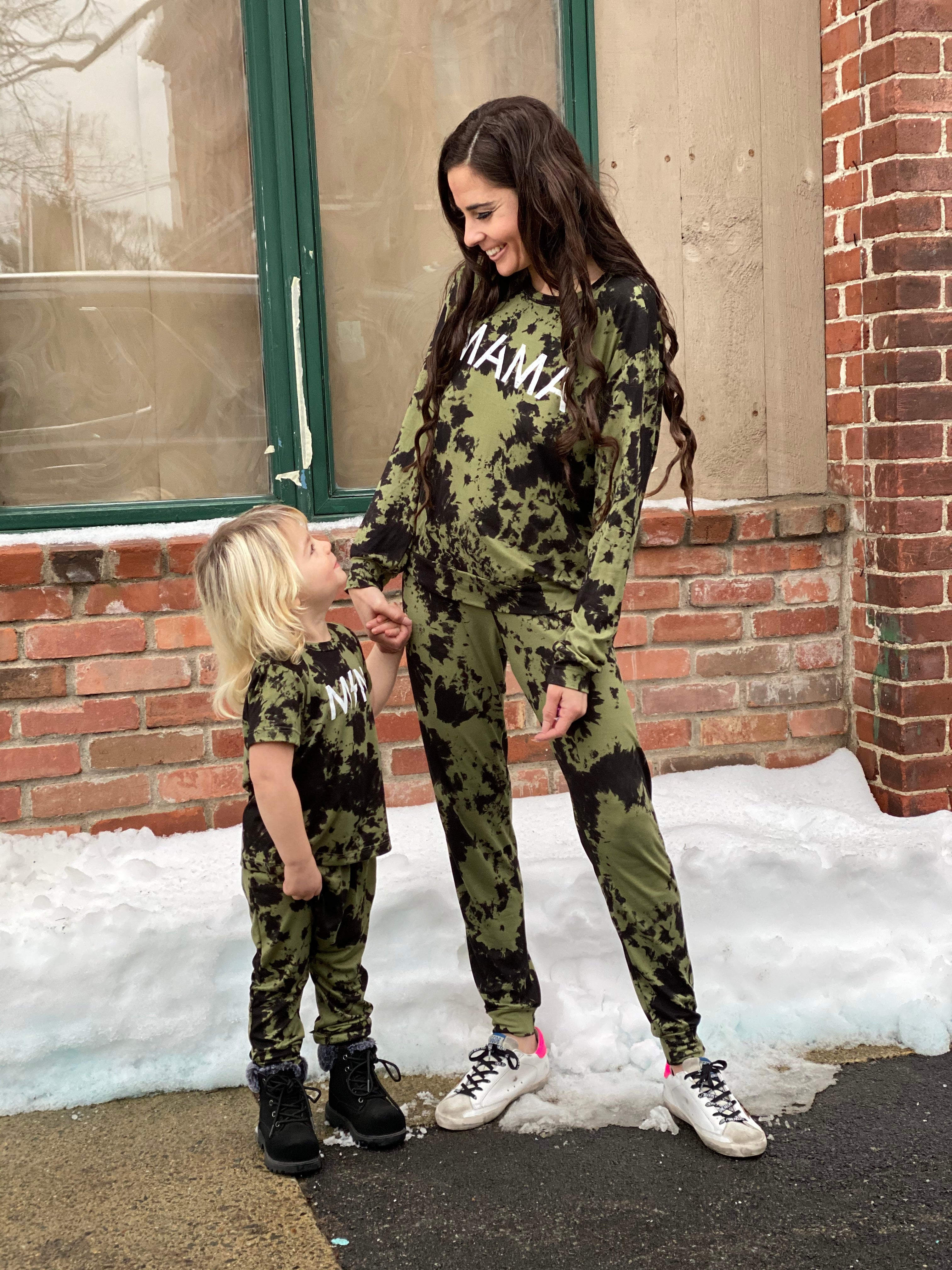 Leggins printet camouflage - Army Grøn