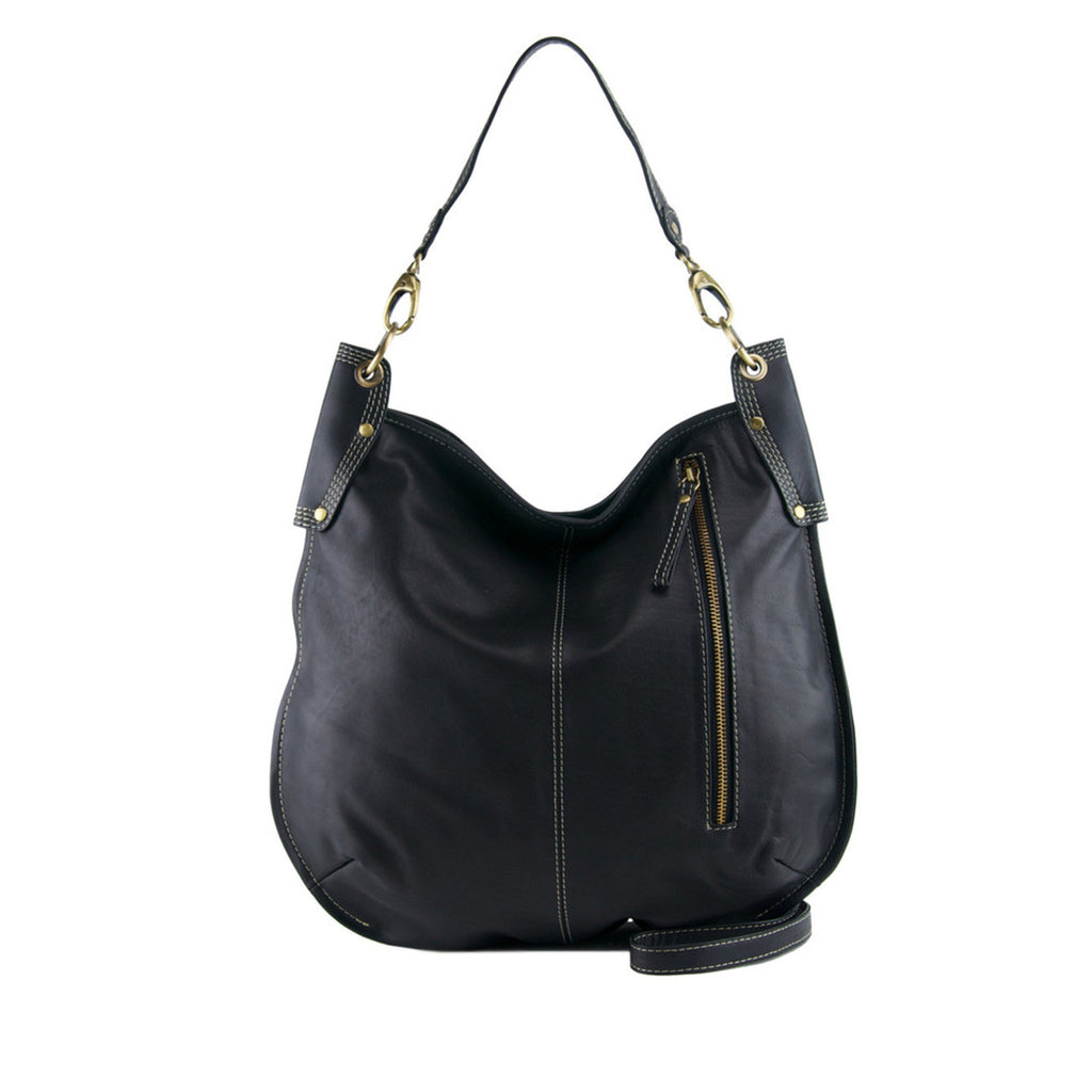 Manzoni Accessories - Black Leather Crossbody / Shoulder Bag - A133 Black