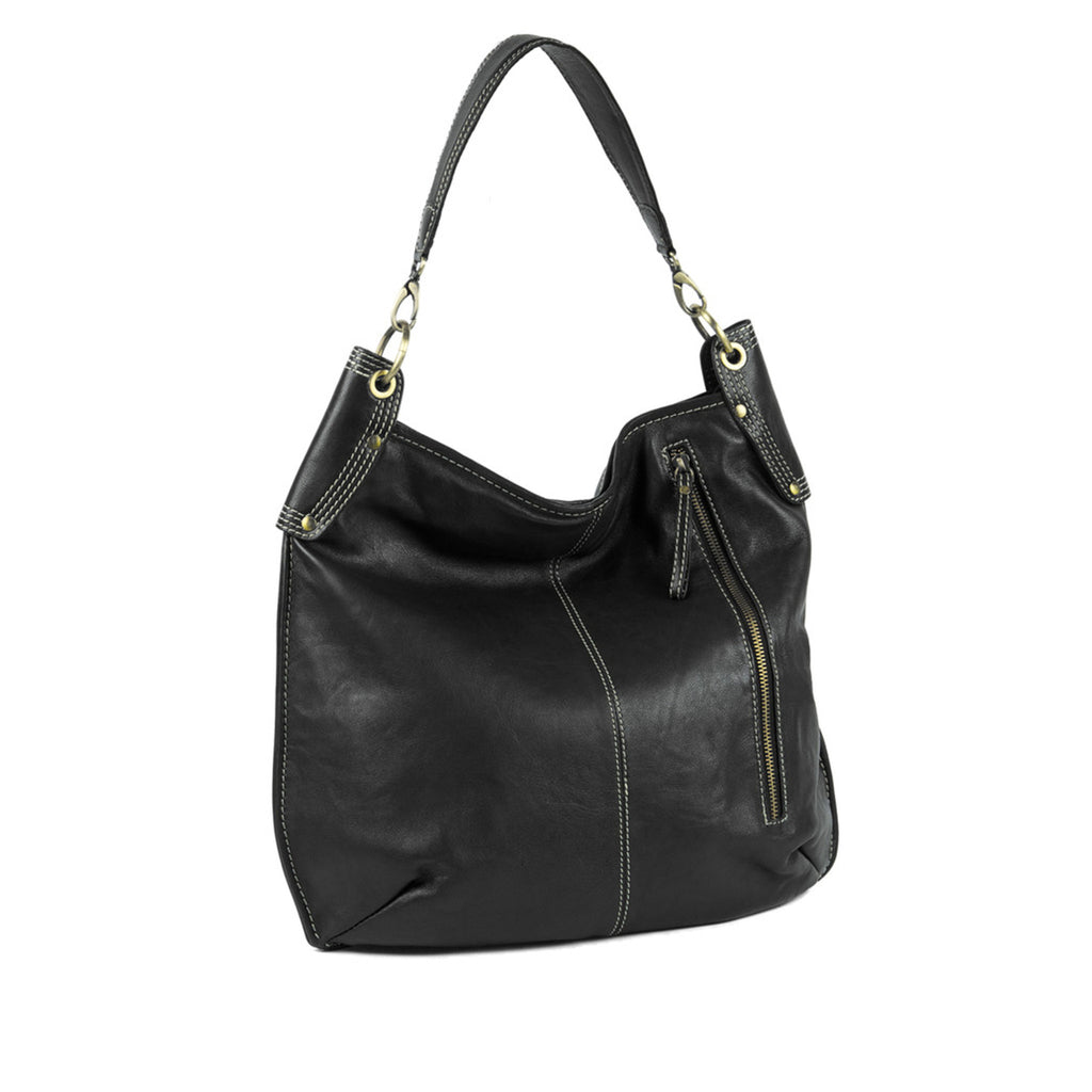 Manzoni Accessories - Black Leather Crossbody / Shoulder Bag - A133 Black