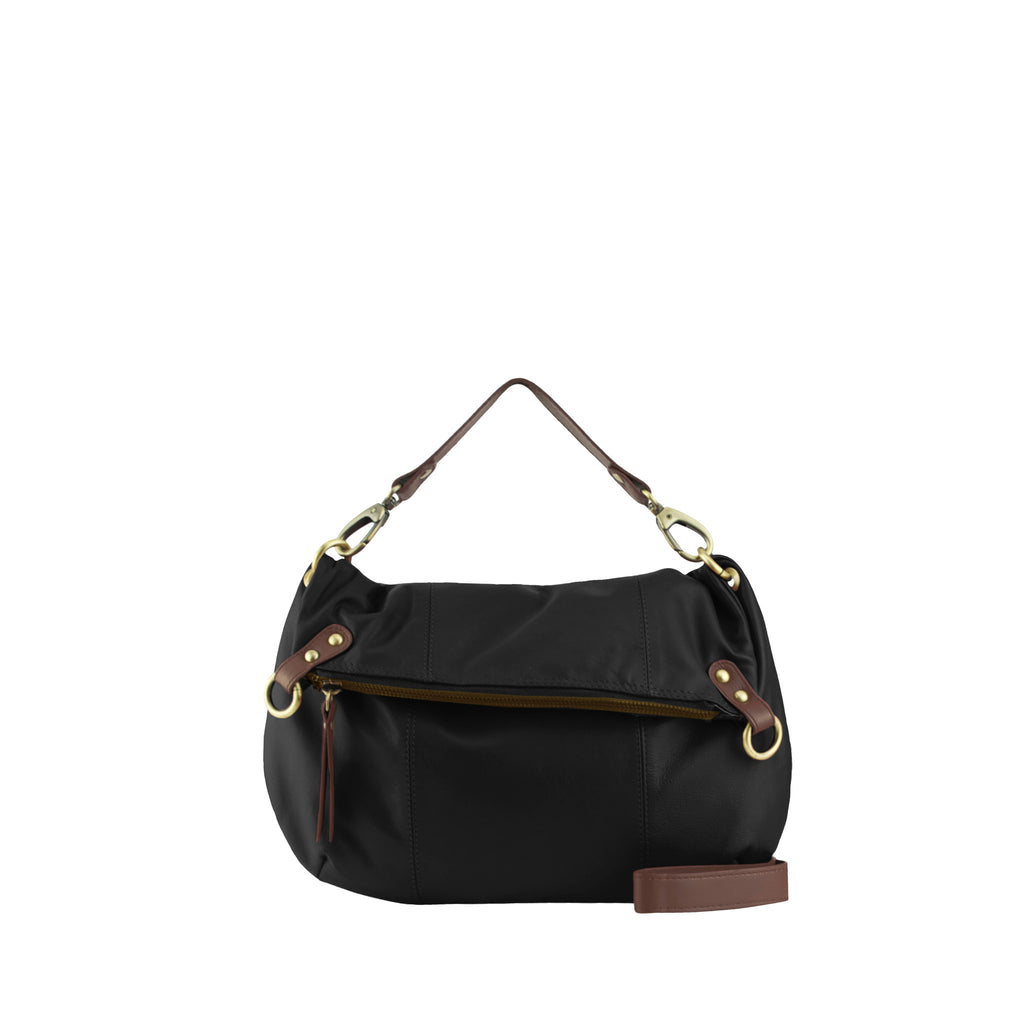 Manzoni Accessories - Black Leather Shoulder Bag / Crossbody - N561