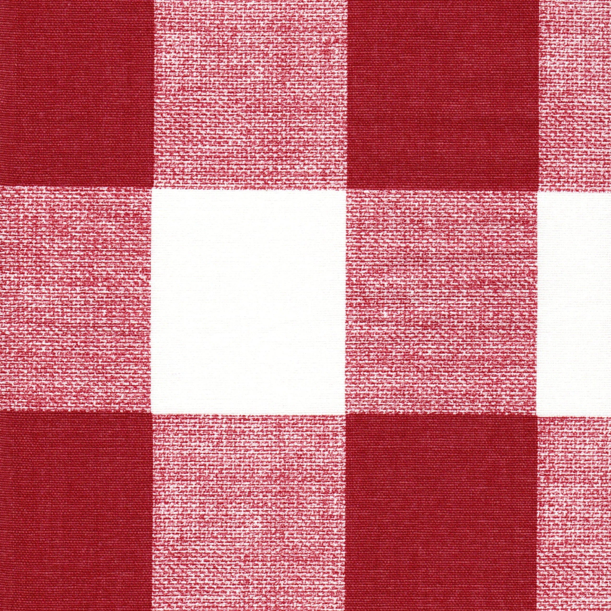 Gathered Bedskirt in Anderson Pompeian Dark Red Buffalo Check Plaid