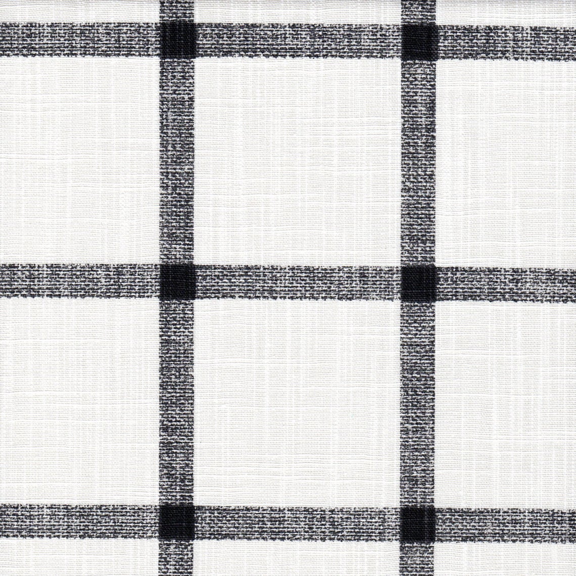 Tab Top Curtain Panels Pair in Aaron Ink Black Windowpane Plaid