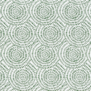 Scallop Valance in Cecil Fairway Green Watercolor Circular Dot Geometric