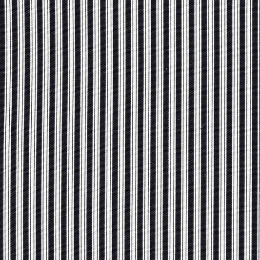 gathered crib skirt in polo onyx black stripe on white