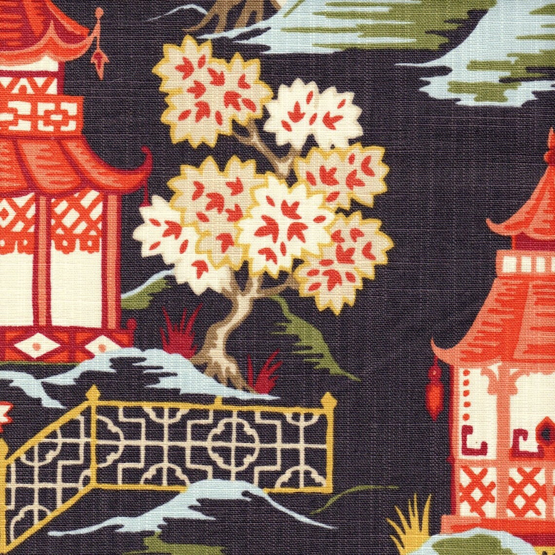 pillow sham in shoji lacquer oriental toile, multicolor chinoiserie