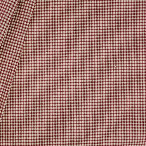 Pillow Sham in Farmhouse Red Gingham Check on Beige
