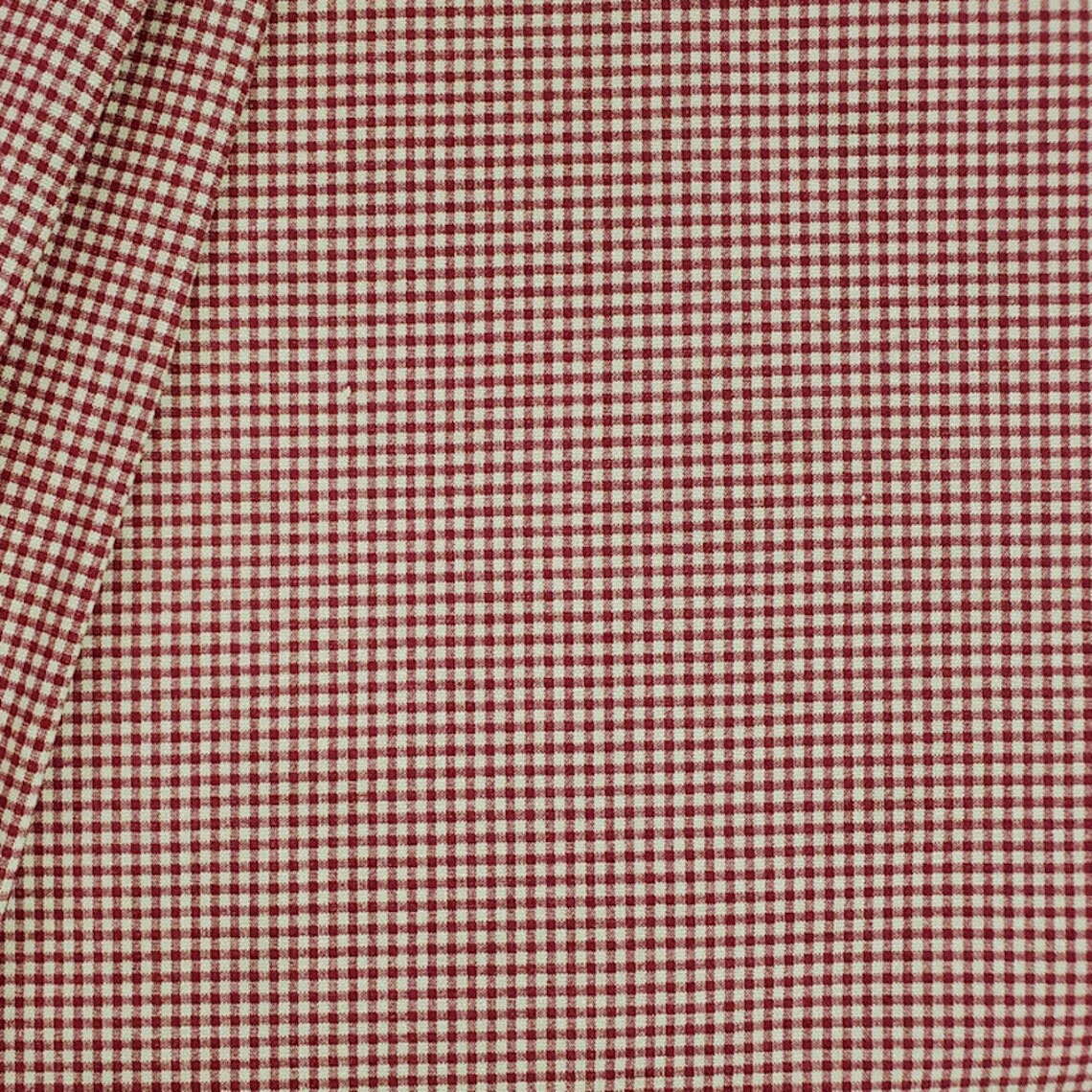 tie-up valance in farmhouse red gingham check on beige