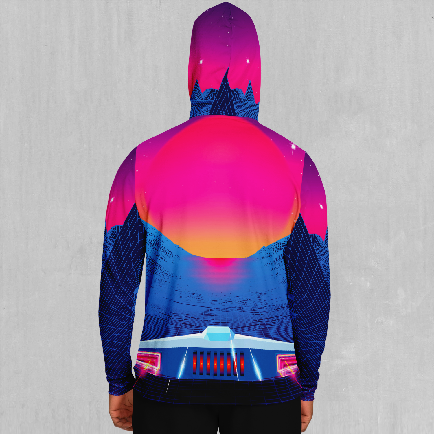 Into The Sunset Vaporwave Synthwave EDM Rave Festival Polyester Hoodie ...