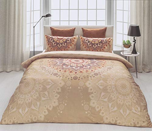 D Decor Cotton Comfort 150 Tc Double Bedsheet With Pillow Covers Orange Rust
