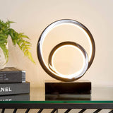 Hawaii LED Black 2 Ring Table Lamp
