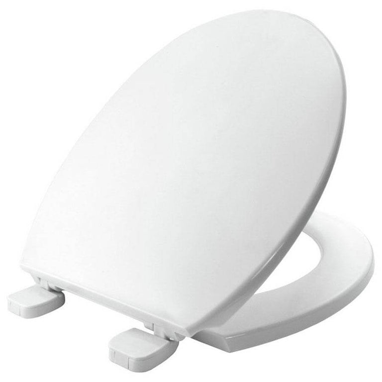 white plastic toilet seat