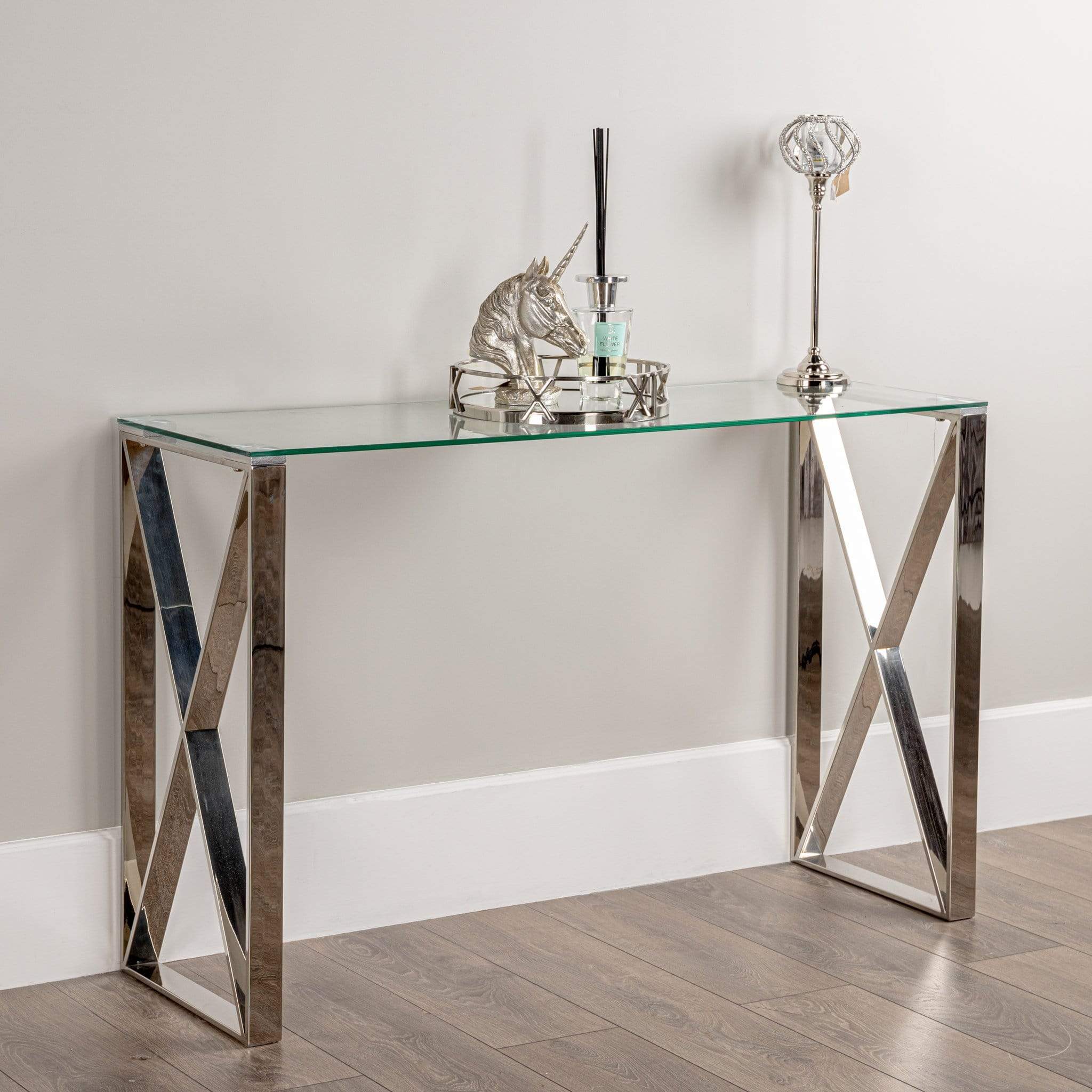 stainless console table