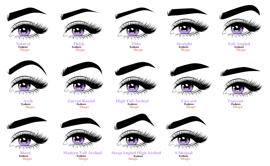 types of eyebrow shapes