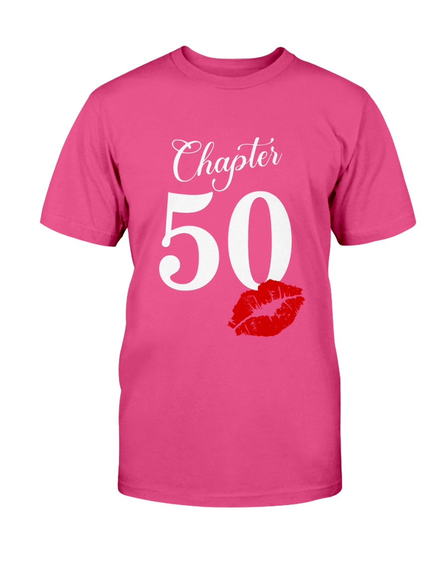 Chapter 50 Sassy Lips Classic Cotton Regular Fit 50th Birthday Tee Luckbell
