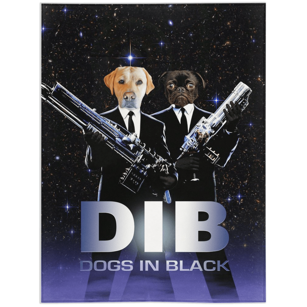 'Dogs in Black' Personalized 2 Pet Blanket